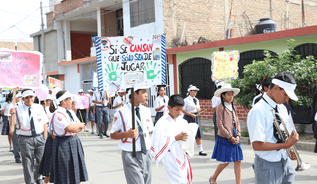 Lambayeque: escolares participan en pasacalle en Tumán diciendo no al trabajo infantil