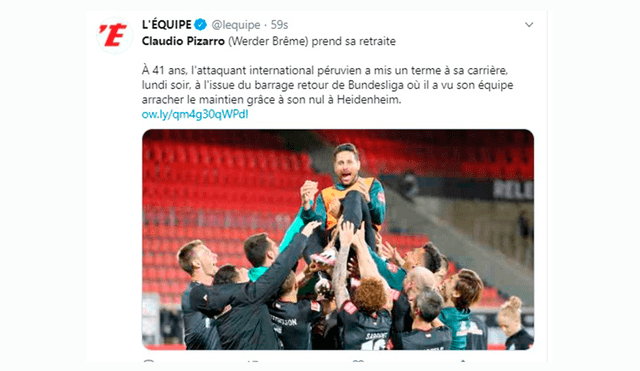 Claudio Pizarro recibe homenaje de prensa internacional tras retirarse del fútbol.