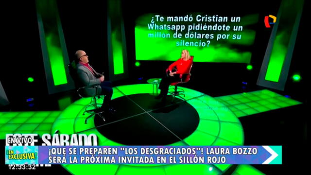 Laura Bozzo sorprendida con pregunta íntima sobre Cristian Zuárez en “El valor de la verdad”