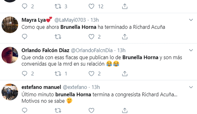 Brunella Horna se pronuncia sobre supuesta separación de Richard Acuña tras cierre del Congreso
