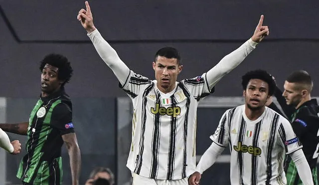 Cristiano Ronaldo anotó el gol de la Juventus ante Ferencváros por la Champions League. Foto: AFP