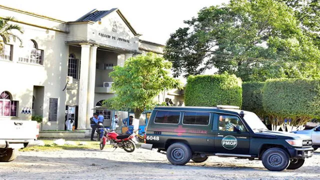 Sede del Palacio de Justicia el jueves en la ciudad de El Progreso departamento de Yoro (Honduras). Foto: EFE