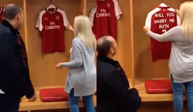 Hincha del Arsenal le pide matrimonio a su novia en los vestuarios del Emirates Stadium [VIDEO]