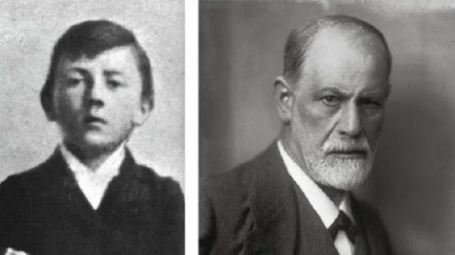 Adolf Hitler a los 6 años y Sigmund Freud.