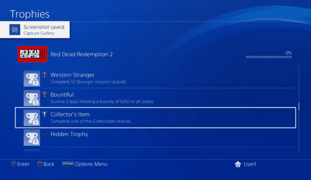 Se filtraron los trofeos de Red Dead Redemption 2 en PlayStation 4 [FOTOS]