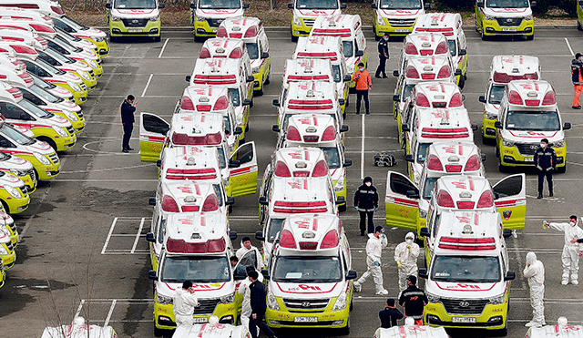 Logística. Unidades médicas listas para las emergencias. Foto: AFP