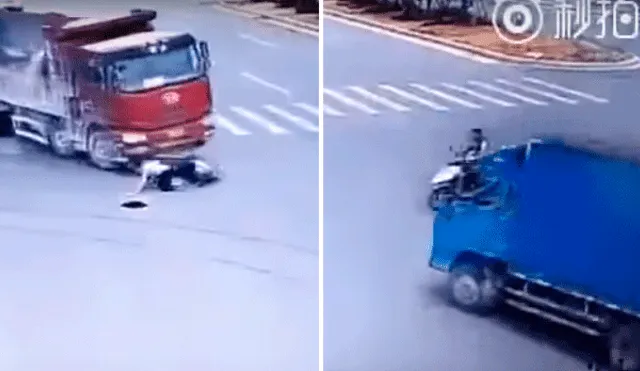 YouTube: motociclista salvó de morir dos veces en solo diez segundos [VIDEO]