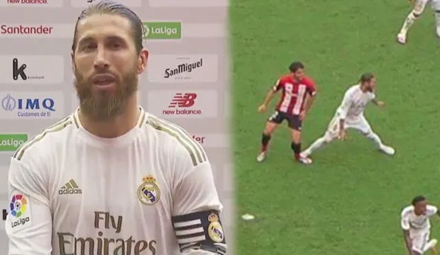 Sergio Ramos le restó importancia a la acción al afirmar que no fue relevante en el trámite del partido. Composición: Captura de TV Real Madrid/ESPN.