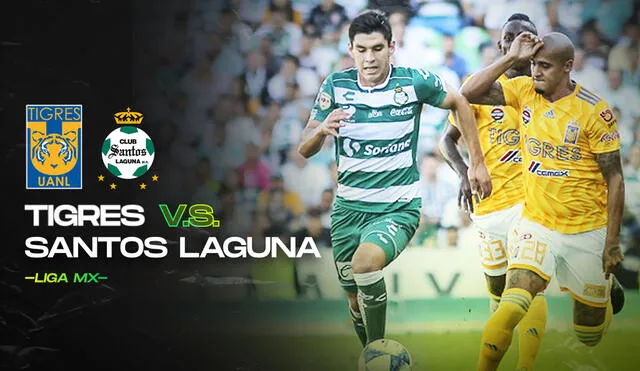 Tigres vs Santos Laguna EN VIVO por la Liga MX. Composición: Fabrizio Oviedo
