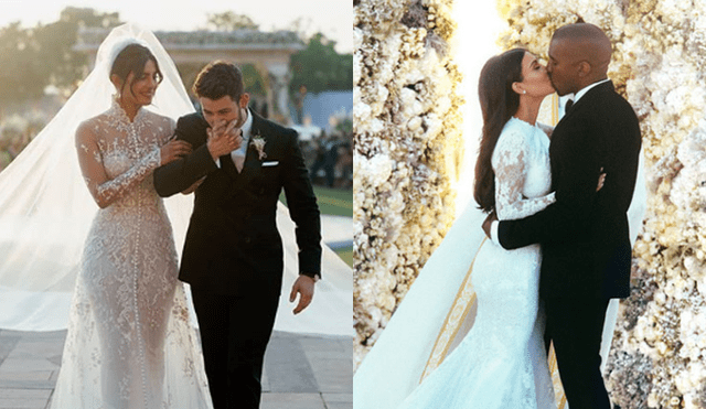 Priyanka Chopra superó a Kim Kardashian con el largo de su velo de novia 