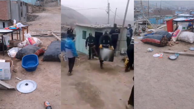 De acuerdo a testigos, los fiscalizadores de la municipalidad de Pachacámac desalojaron violentamente a participantes de olla común. (Foto: Capturas de video / Twitter @Joannita26)