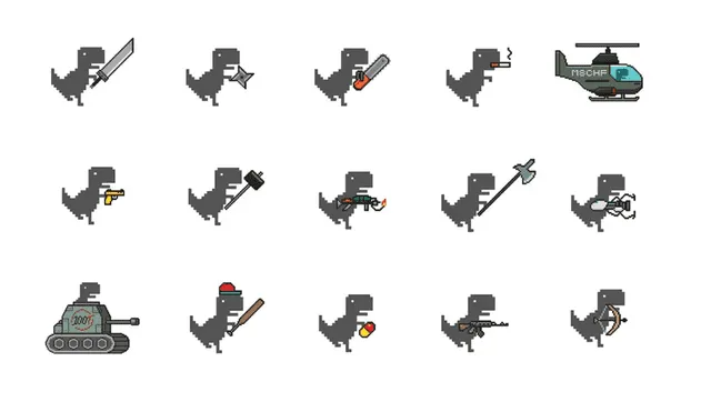 Las armas disponibles en el nuevo Dino Swords. | Foto: MSCHF