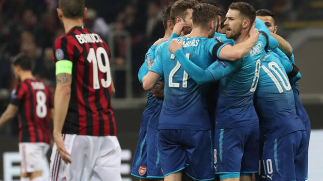 Arsenal derrotó 2 a 0 al Milan por la Europa League [VIDEO]