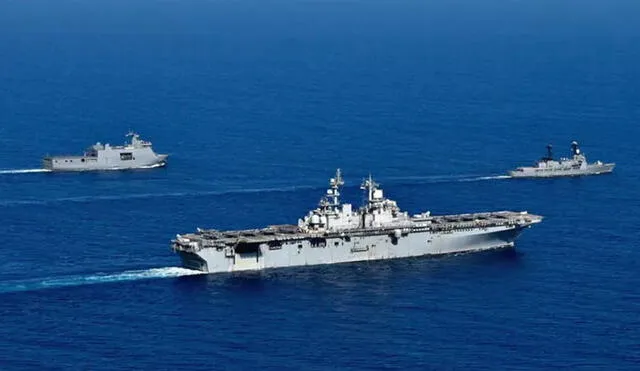 EE. UU. ha desplegado buques de guerra y destructores frente a las costas de Venezuela. Foto referencial: Fuerza Armada.