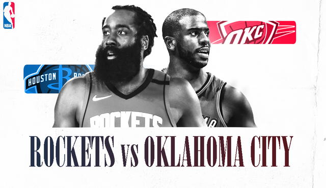 Houston Rockets vs Oklahoma City Thunder por el Game 7 de los Playoffs de la NBA. Composición: Fabrizio Oviedo