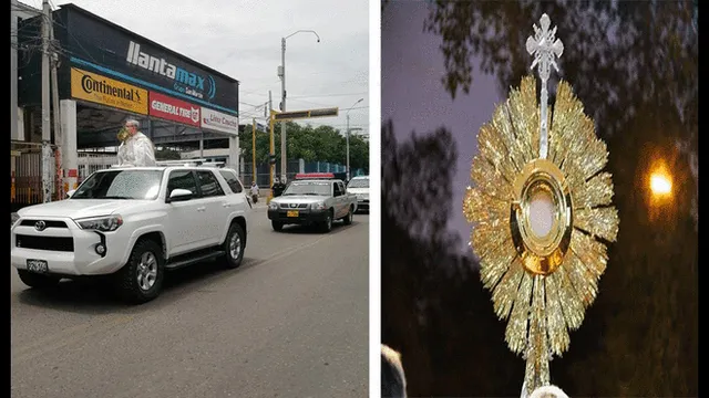 Hostia sagrada recorrió la ciudad de Piura.