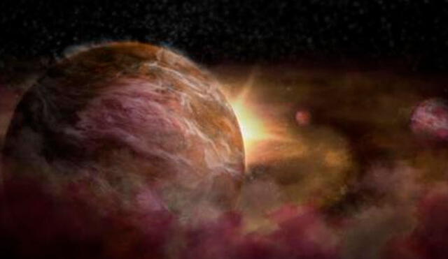 Recreación de los planetas en etapa de formación alrededor de una joven estrella. Imagen: NRAO.