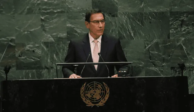 Presidente Martín Vizcarra se presentó ante la Asamblea General de la Organización de las Naciones Unidas en los Estados Unidos. Foto: Twitter de la Presidencia.