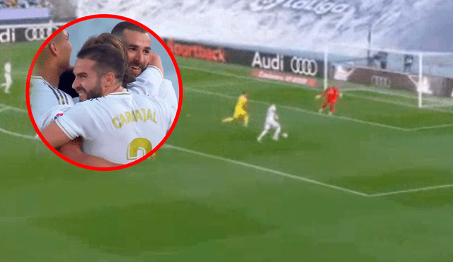 Karim Benzema convirtió el 1-0 del partido entre Real Madrid y Villarreal por LaLiga Santander. Foto: ESPN