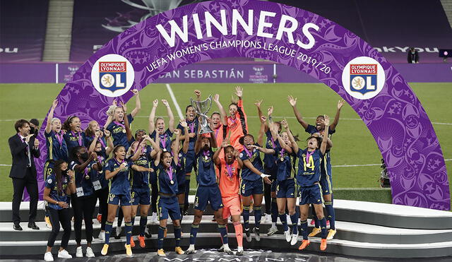 Lyon sumó el séptimo título de la  Champions League Femenina tras ganar a Wolfsburgo. Foto: AFP