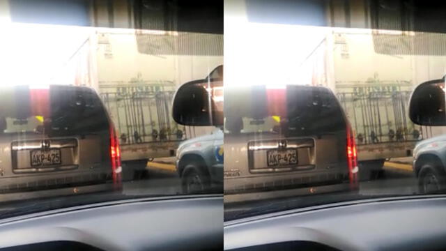 #YoDenuncio: vehículos pesados transitan por vía expresa Javier Prado [VIDEO]