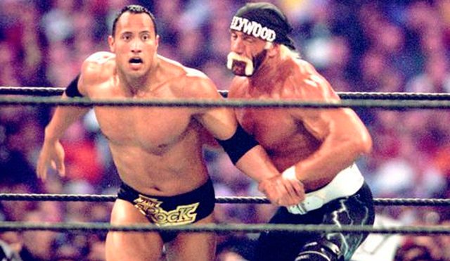 The Rock vs. "Hollywood" Hulk Hogan (WrestleMania 18). | Foto: WWE