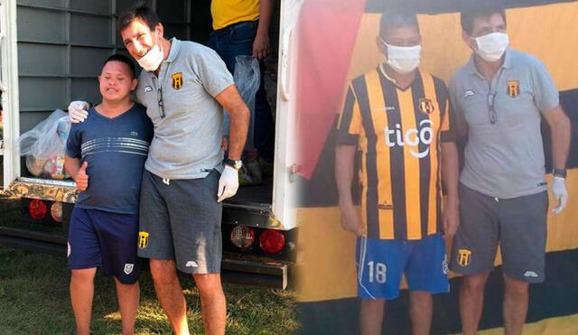 Gustavo Costas llevó ayuda a los más necesitados en Paraguay. Foto: Twitter