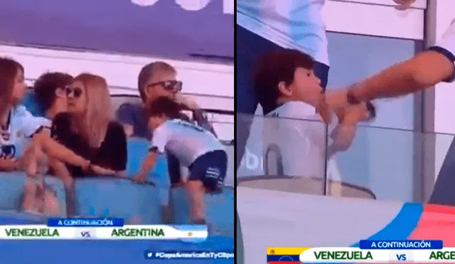 Argentina vs. Venezuela: hijo de Lionel Messi. Foto: Captura de video
