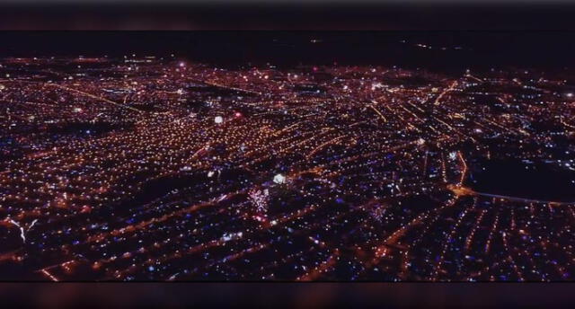 Navidad: Así se vio desde el aire el espectáculo de fuegos artificiales en Arequipa [VIDEO]