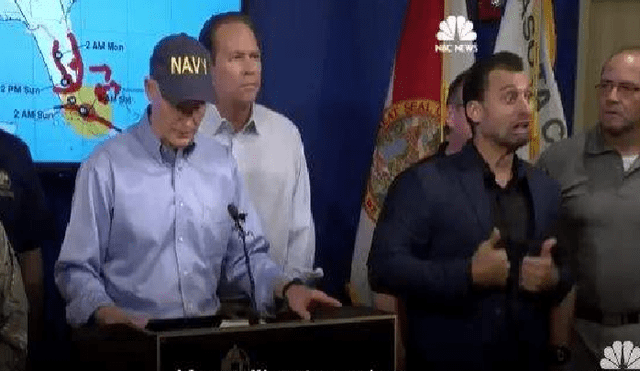YouTube: Intérprete de señas se vuelve viral por sus gestos durante discurso sobre el huracán Irma [VIDEO]