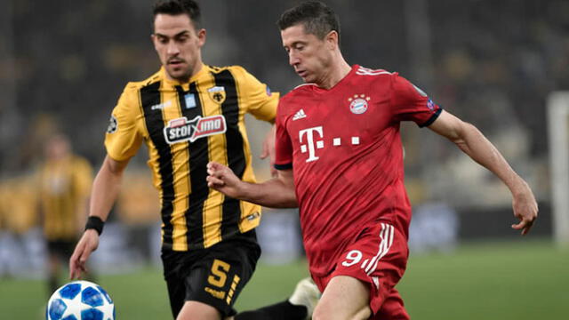 Con doblete de Lewandowski: Bayern Múnich se impuso a AEK Atenas por la Champions League
