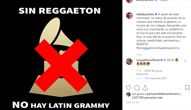 Daddy Yankee y su mensaje de indignación contra los Latin Grammy