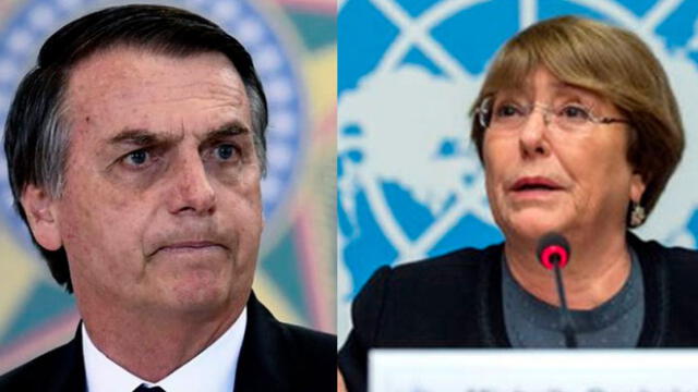 Presidente de Brasil, Jair Bolsonaro arremete contra la Alta Comisionada de la ONU, Michelle Bachelet. Foto: Composición.