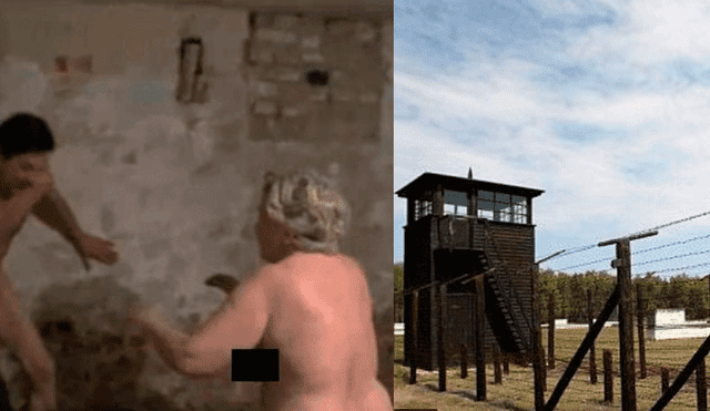 Polémica por video de personas desnudas jugando en cámara de gas nazi