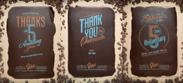 Marca de chocolates celebra su aniversario con anuncios comestibles
