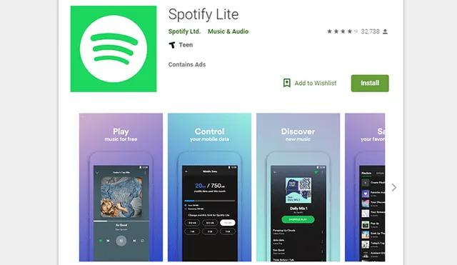 Spotify Lite ya está disponible en Google Play Store.