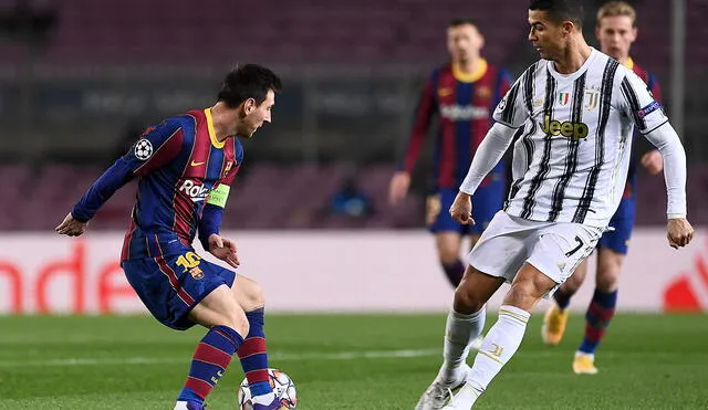 Messi y Cristiano se enfrentaron este 2020 en la fase de grupos de la Champions. Foto: AFP