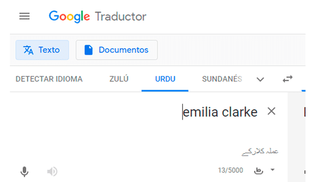 Google Translate: esto sale si pones 'Emilia Clarke' en el traductor y pocos se dieron cuenta [FOTOS]