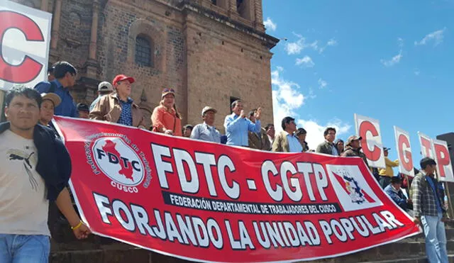 Gremios de Cusco recuerdan el Día del Trabajo con mitin [VIDEO]