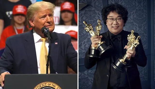 Donald Trump aprovechó un mitin para criticar el Oscar a Mejor Película para Parasite (Foto: Captura AFP)