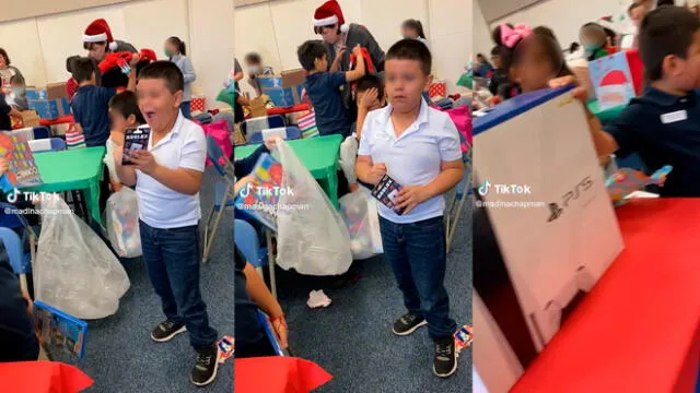 Niño queda en shock al ver el gran regalo de su amigo. Foto: composición LR/captura de TikTok