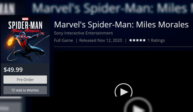 La preventa de Marvel's Spider-Man: Miles Morales para PS4 ya inició en PlayStation Store. Foto: PlayStation