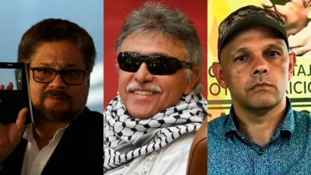 Los tres líderes del nuevo levantamiento de las FARC: Márquez, Santrich y 'El Paisa'. Fotos: Lafm.