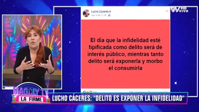 Magaly Medina arremete contra Lucho Cáceres por criticar ampay a famosos