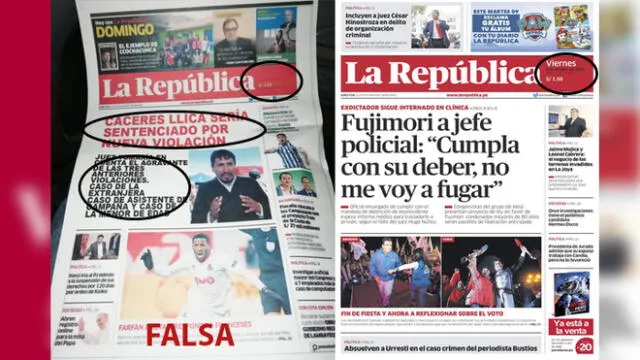 Difunden falsa portada de La República en redes sociales