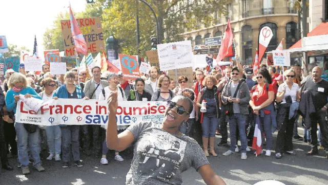 Protestas contra reforma laboral de Macron las lidera el izquierdista Mélenchon