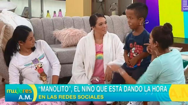 El pequeño ‘Manolito’ le robó un beso a Magdyel Ugaz en vivo [VIDEO]
