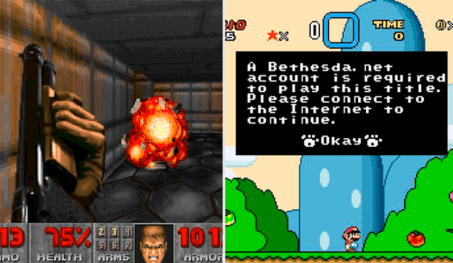 Bethesda hizo necesaria una conexión a internet para que sus usuarios disfruten los videojuegos de Doom clásicos, tres títulos de modalidad offline.