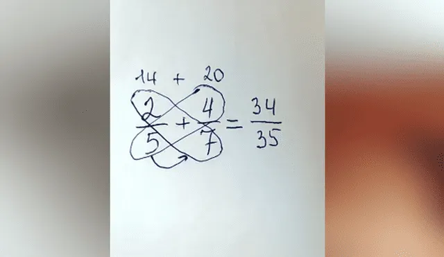 El hombre mostró una sencilla manera de sumar fracciones en cuestión de segundos. Foto: TikTok