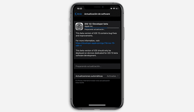 Nueva beta para iOS 13.1.